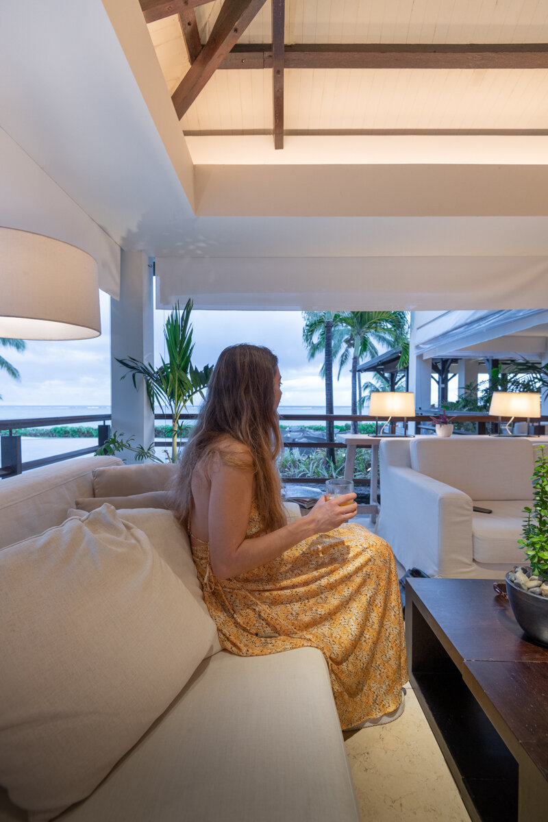 Dans le restaurant de l'hôtel LUX au Morne à l'Ile Maurice